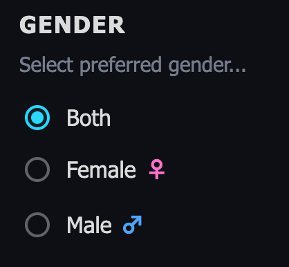 Matching for preferred gender
